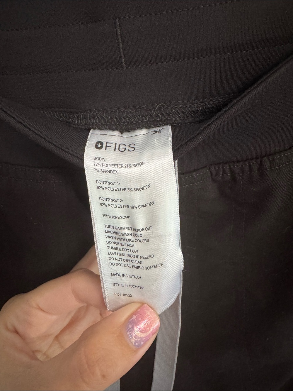 FIGS NWOT Women’s black Wide-Leg Drawstring scrubs size Small regular - Picture 4 of 7